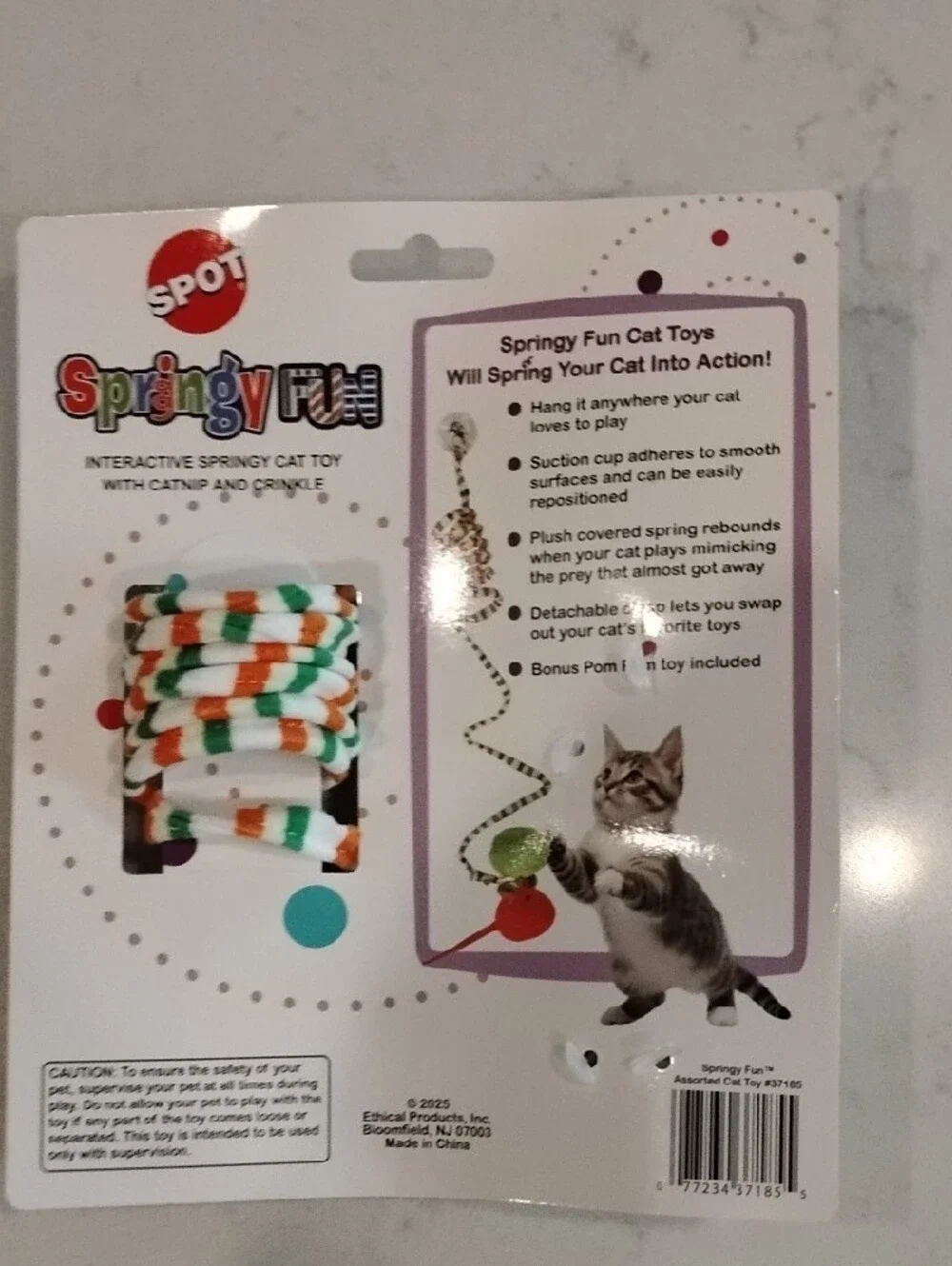 SPOT Springy Fun Interactive Cat Toy - Orange and Green